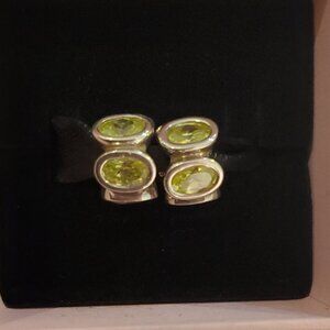 Pandora oval lights lime green pair charms